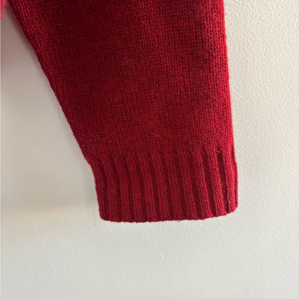 Gorgeous Polo by Ralph Lauren Red Quarter-Zip 100% Lambs Wool Size XXL - Picture 5 of 7